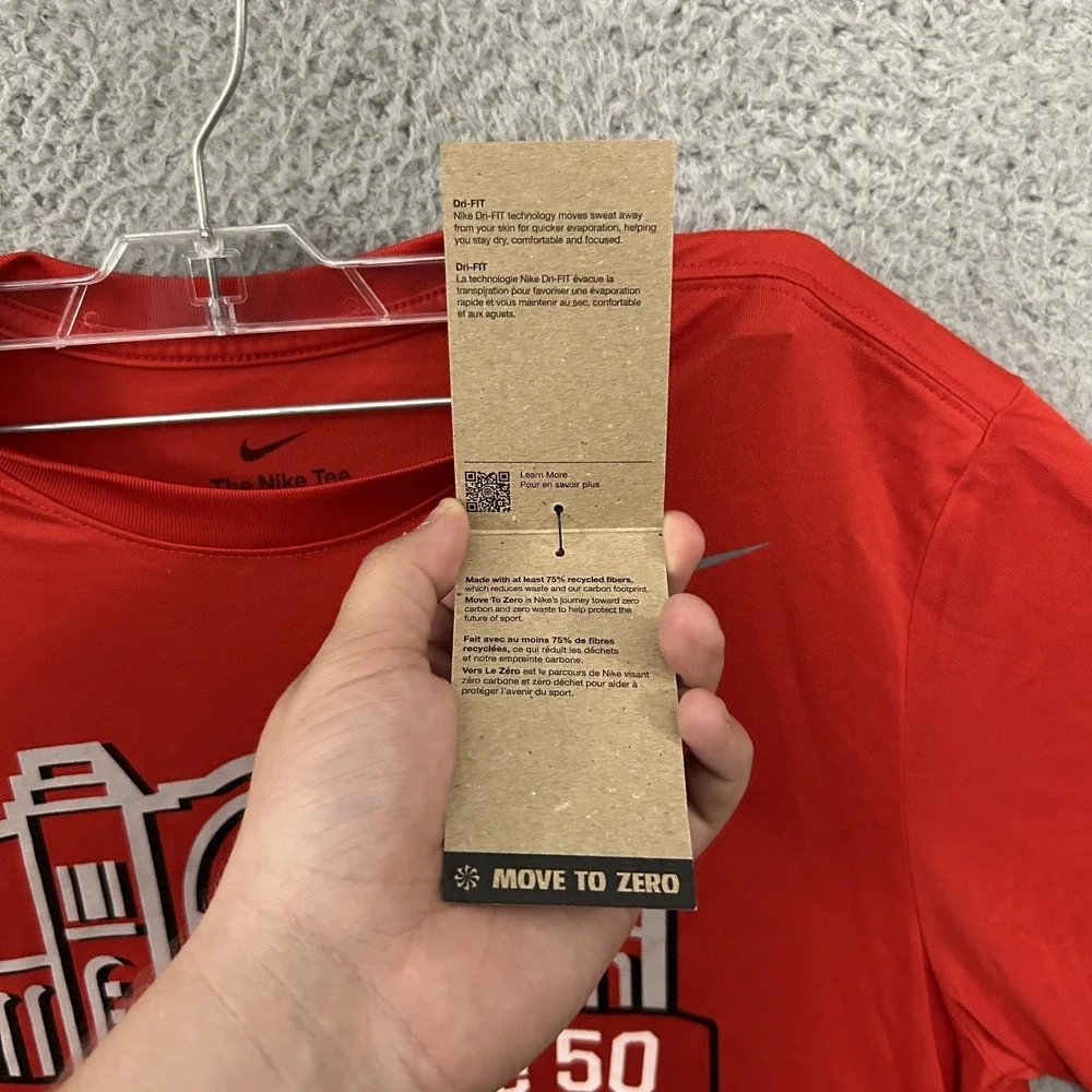 Ohio State Buckeyes Shirt Mens Medium Red Short Sleeve Football Nike Dri Fit OSU